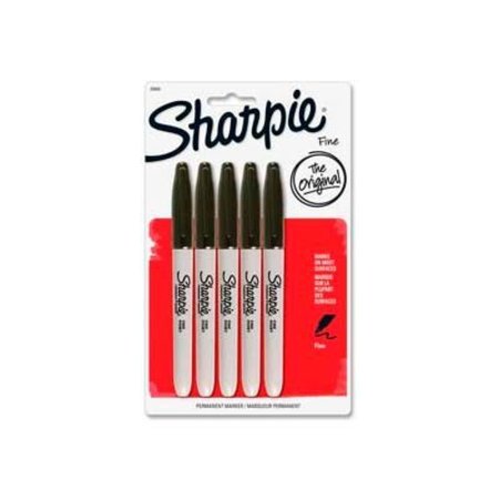 SANFORD Sharpie® Permanent Marker, Fine Point, Black Ink, 5/Pack 30665PP